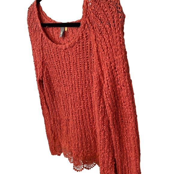 Anthropologie Knitted Knotted Women's Long Sleeve Pink Knitted Blouse Size M - Picture 6 of 11